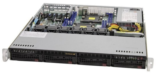 Сервер Supermicro SuperServer 6019P-MTR без процессора/без ОЗУ/без накопителей/количество отсеков 3.5" hot swap: 4/800 Вт/LAN 1 Гбит/c