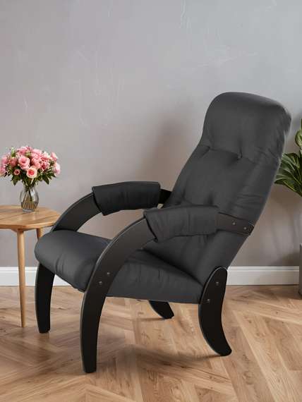 Кресло для отдыха Модель 61 экокожа Дунди 109, каркас венге