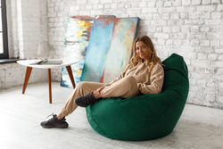 Кресло Мешок Груша Зеленый Велюр (5XL, Классический)