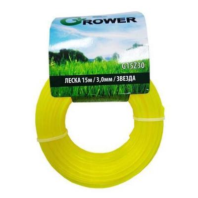 Леска для триммера 3,0мм 15м звезда G15Z30 GROWER 185036