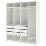 Гардероб PAX IKEA (комбинация) 200x58x236 см (белый) 200*58*236 см, Белый   Фиеста