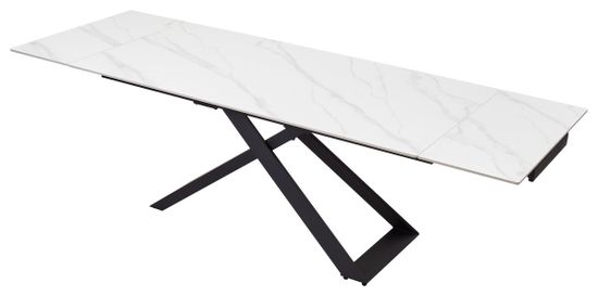Стол LIVORNO 180 MATT WHITE MARBLE SOLID CERAMIC / BLACK