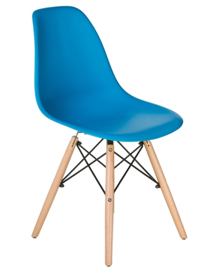 Стул обеденный DOBRIN DSW, ножки светлый бук, цвет голубой (BE-02)