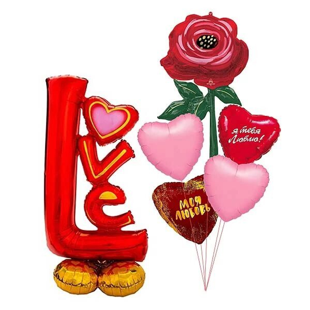 Шар сердце МОЯ ЛЮБОВЬ 18"/46см