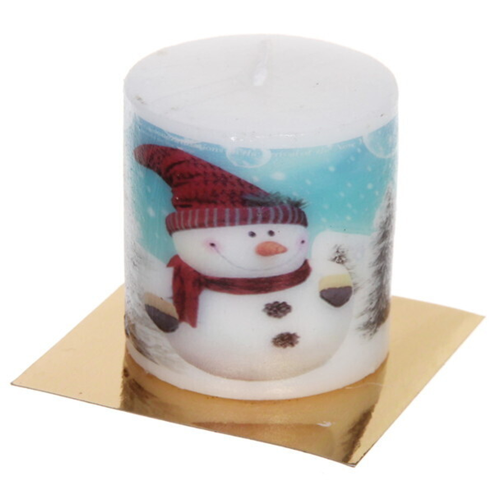 Свеча новогодняя «С новым годом» 5*4,5 см, микс