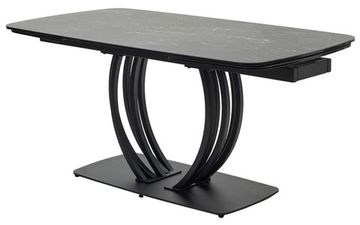 Стол MALTA 160 NERO KL-116 Черный мрамор матовый, итальянская керамика/ черный каркас