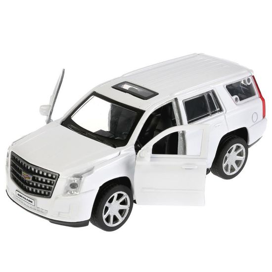 Машина металл CADILLAC ESCALADE 12 см, двери, багаж, инерц, белый, кор. Технопарк