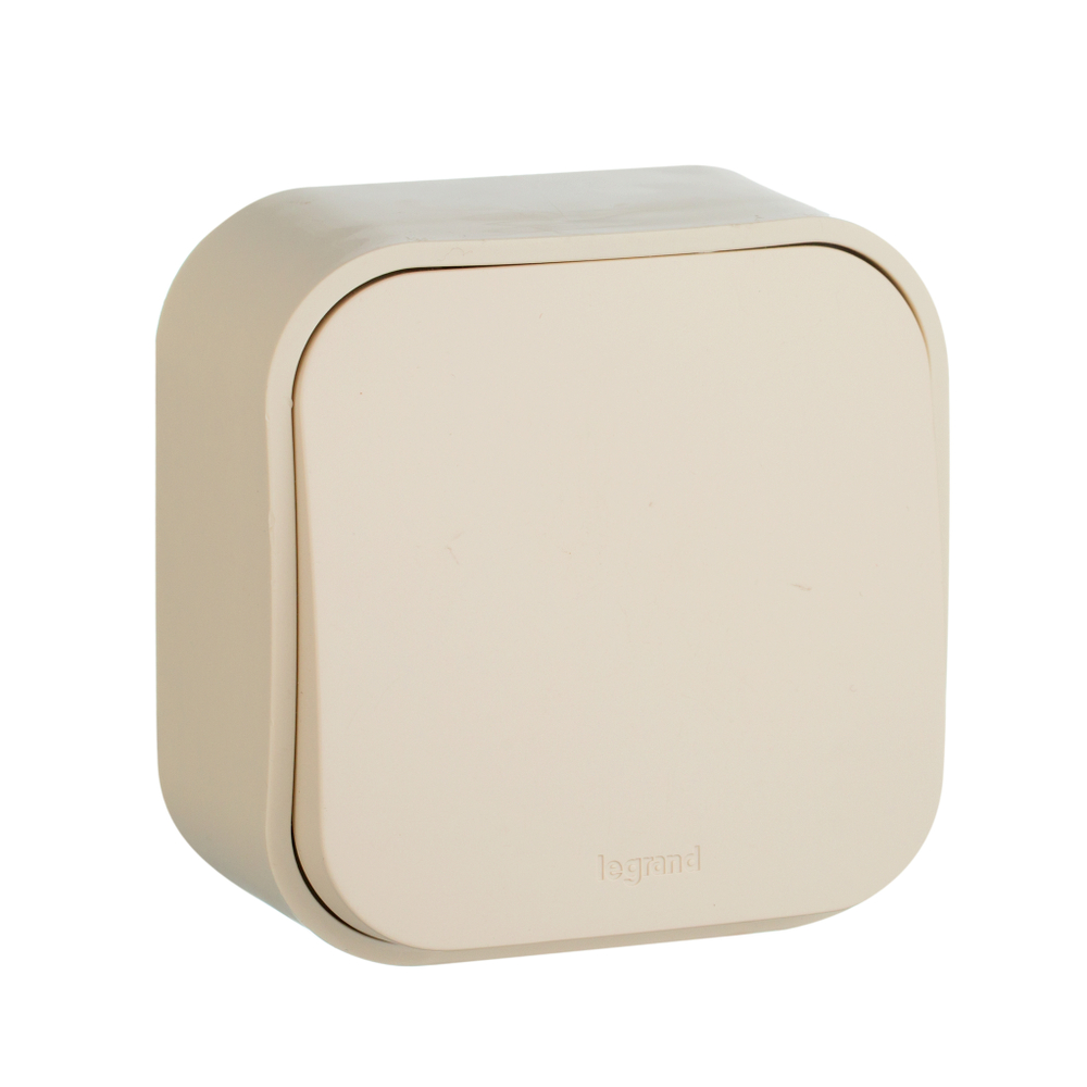 Выключатель кнопочный 1-клавишный IP20 6А 250В слоновая кость Quteo Legrand
