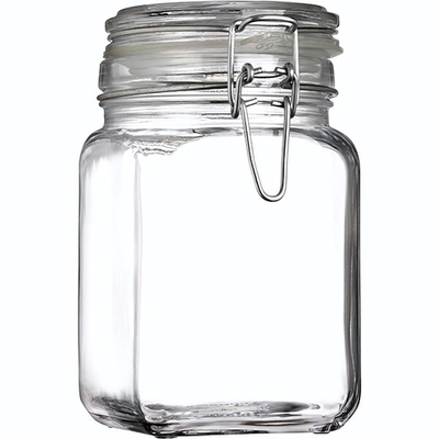 Банка квадратная с крышкой «Кремлин»;стекло;1л;,H=148,L=90,B=90мм;прозр. (Цвет: прозрачный)