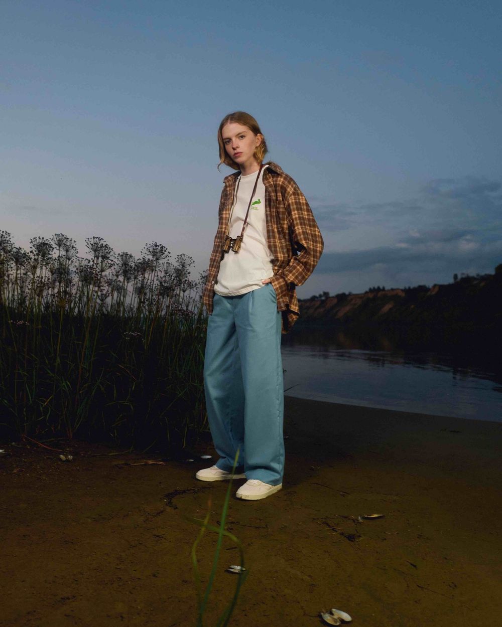 Брюки Called a Garment Classic wide chinos Женские небесно-голубые