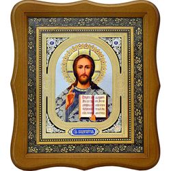 Спас Вседержитель. Печатная икона Иисуса Христа.