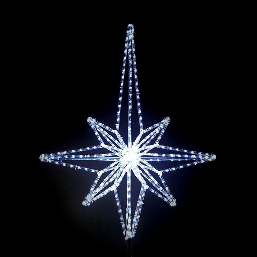 макушка-звезда на большую елку "Роза ветров" цвет: холодный белый