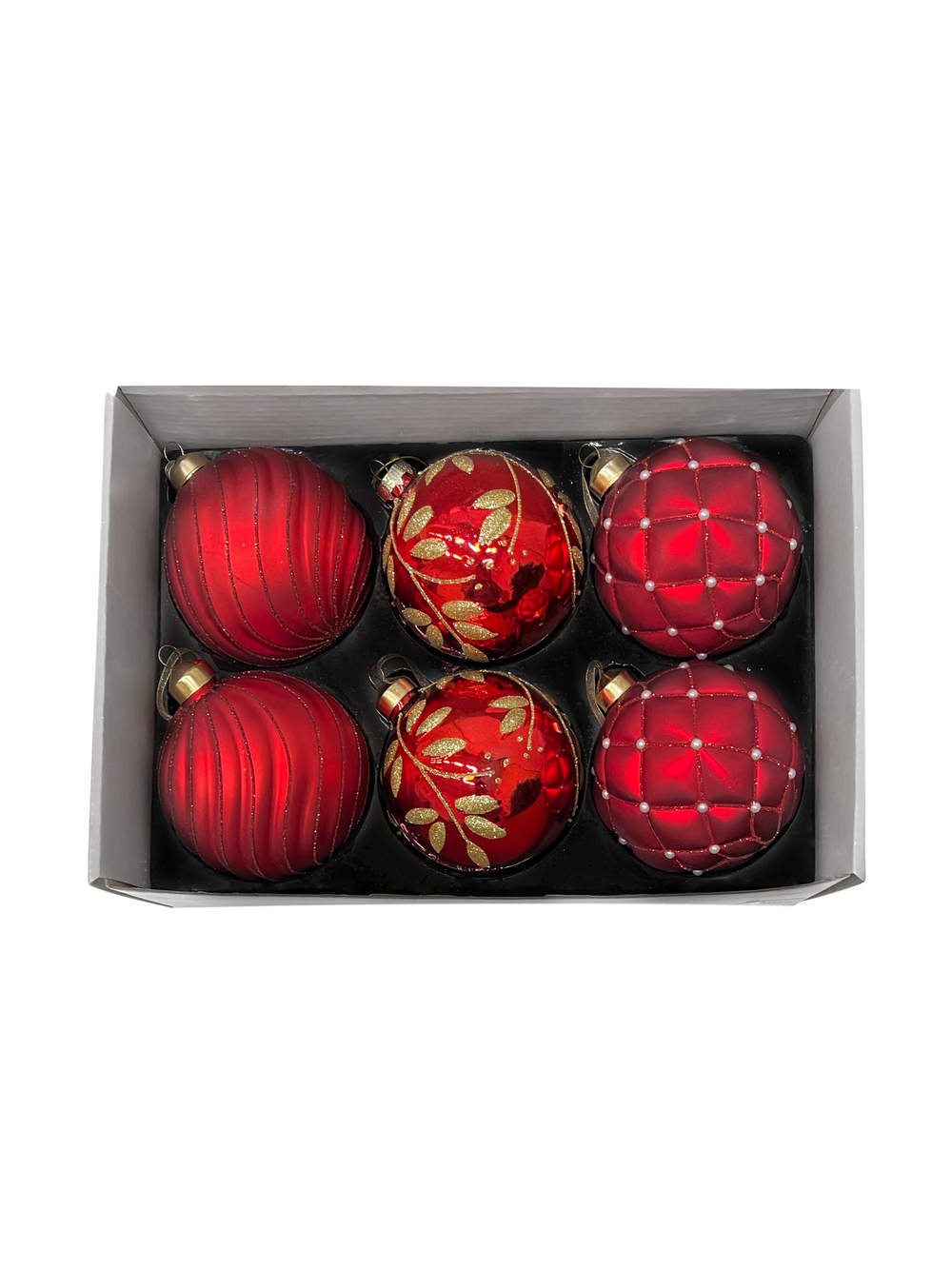 Набор шаров 10см 6шт ChristmasDeLuxe красный/алый