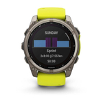 Умные часы Garmin Fenix 8, 51 мм, Solar, Sapphire Titanium with AMP yellow/graphite silicone band