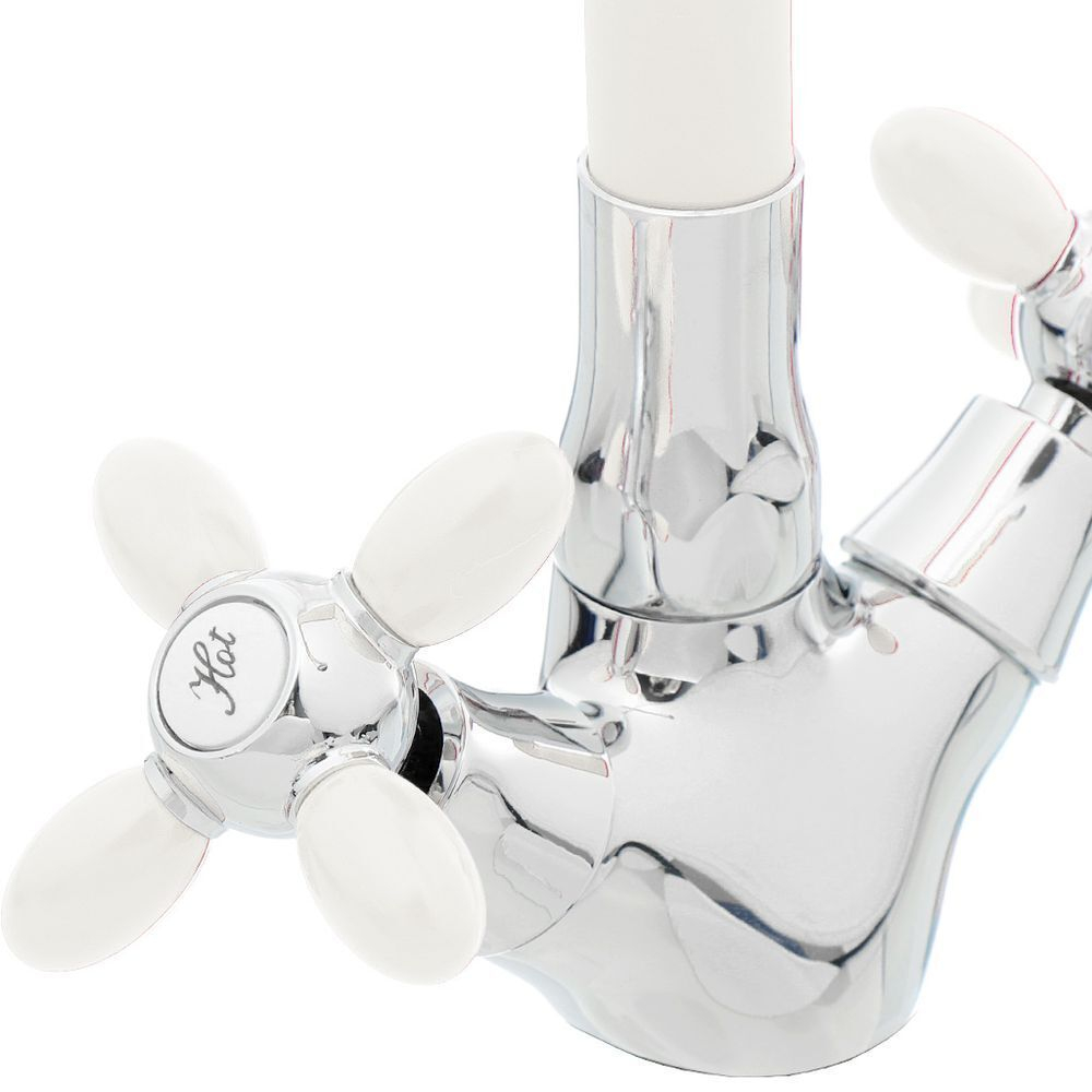 Смеситель для кухни, Frud, гибк излив, с кран-буксой, бел, R44127-7