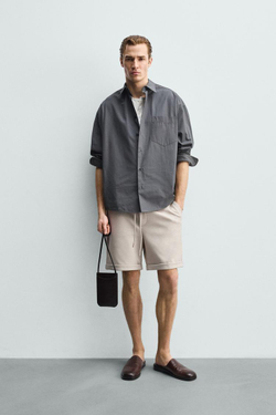 ZARA ШОРТЫ REGULAR FIT COMFORT, СВЕТЛЫЙ РЫЖЕВАТО-КОРИЧНЕВЫЙ