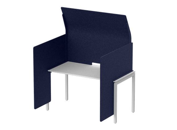 Кабина с высоким экраном-парусом и низкими боковыми стенками-ширмами 135х112х163