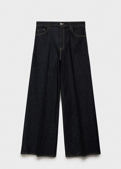 Джинсы с широкими штанинами и высокой посадкой