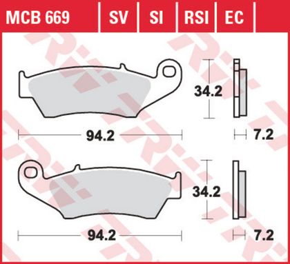 Колодки тормозные дисковые передние TRW MCB669SI