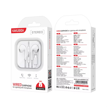 Наушники KAKUSIGA Lightning 2.4A