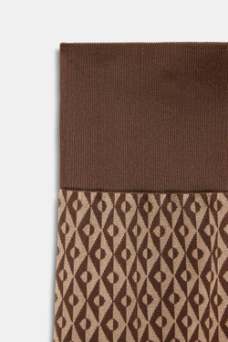 ZARA ТЕРМОЛЕГГИНСЫ С КОНТРАСТНЫМ УЗОРОМ SKI COLLECTION, ТАБАЧНЫЙ