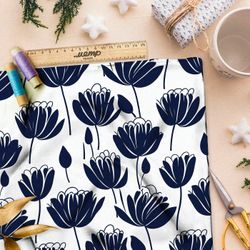 Ткань премиум атлас фантазийные цветы