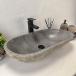 Раковина из речного камня RS63635 (64*35*16) 0124