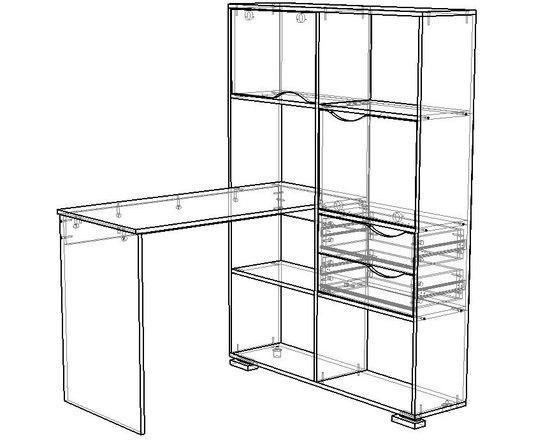 Стол письменный ЛАВОРО /1100*1500*1503/ правый дуб бунратти / вулканический серый