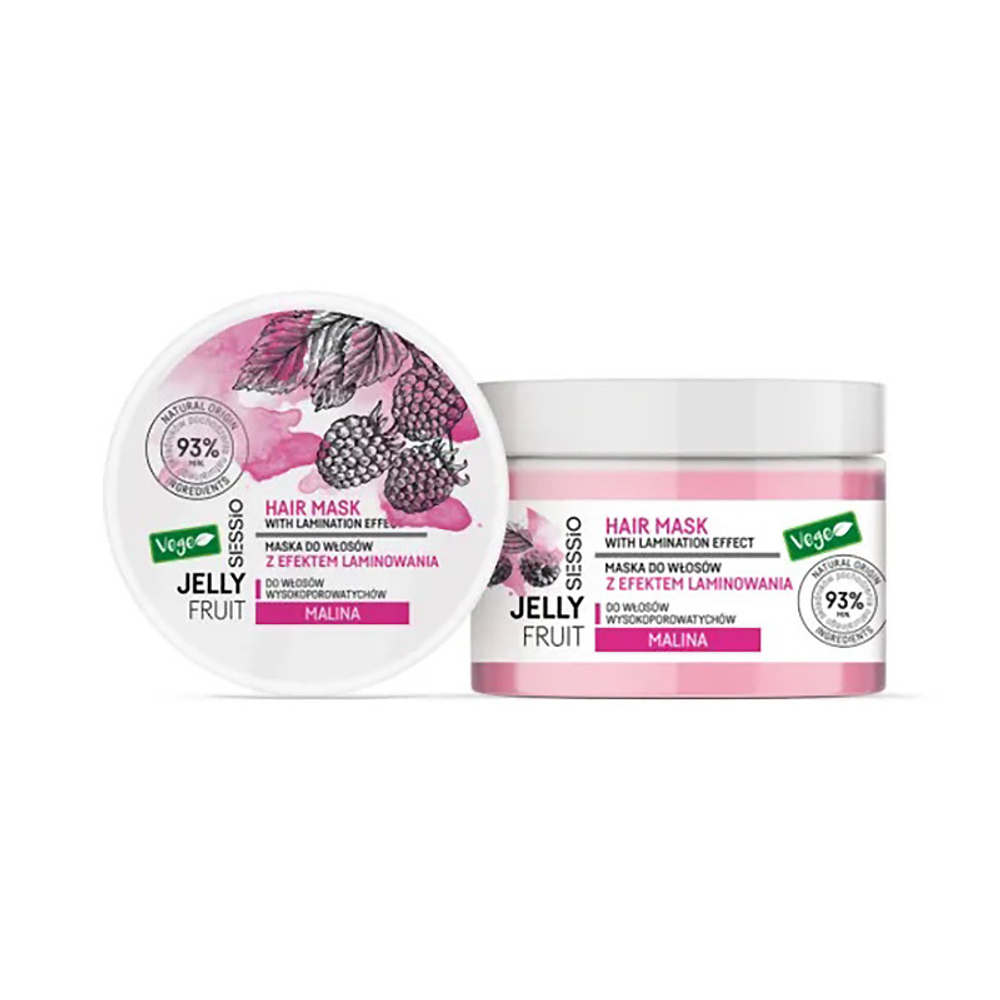 Маска для высокопористых волос с малиной Sessio Jelly Frut, 250 г.
