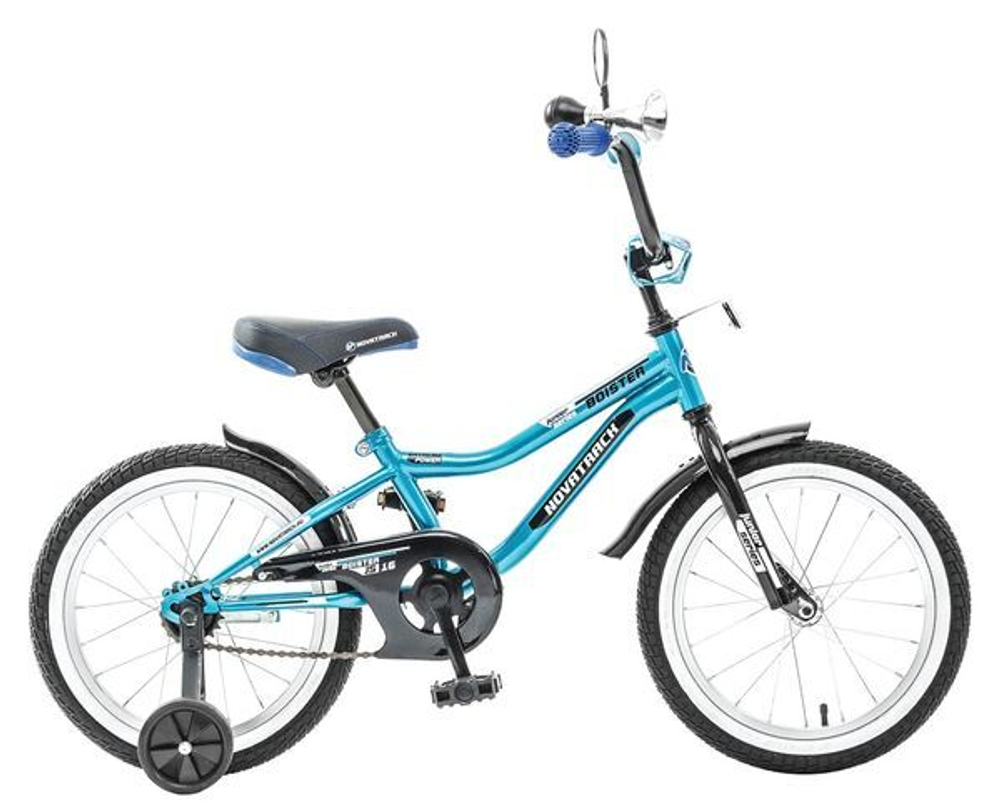 Велосипед NOVATRACK 20", BOISTER. синий, тормоз ножной, пластиковые короткие крылья, гудок и зеркало