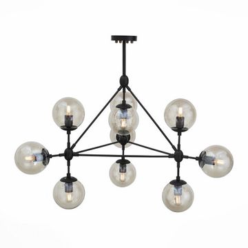 Люстра подвесная 10*E27 SL549.403.10 чёрный/янтарный Stampo ST-Luce
