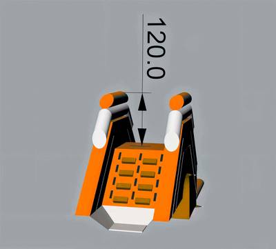 Надувная лестница для бассейна из ПВХ с бассейном, оранжевый, 6,7*1,8*3 м