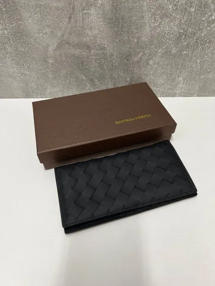 Бумажник Bottega Veneta Intrecciato черный
