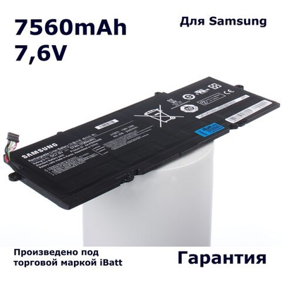 Аккумулятор iBatt 7560mAh, для 740U3E 730U3E ATIV Book 5 740U3E-X01 540U4E 530U4E 730U3E-K02 7 Ultrabook NP740U3E