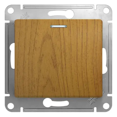 GLOSSA 1-клавишный ПЕРЕКЛЮЧАТЕЛЬ с подсветкой, сх.6а, 10АХ, механизм, ДУБ