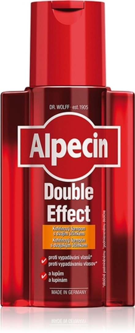 Alpecin Double Effect - Шампунь с кофеином для мужчин против перхоти и выпадения волос, 200 ml