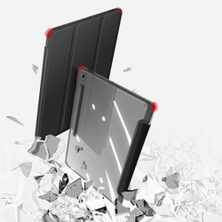 Чехол книжка черного цвета от Dux Ducis для Samsung Galaxy Tab S10 FE Plus, серия Toby Series Case, с функцией пробуждения и сна