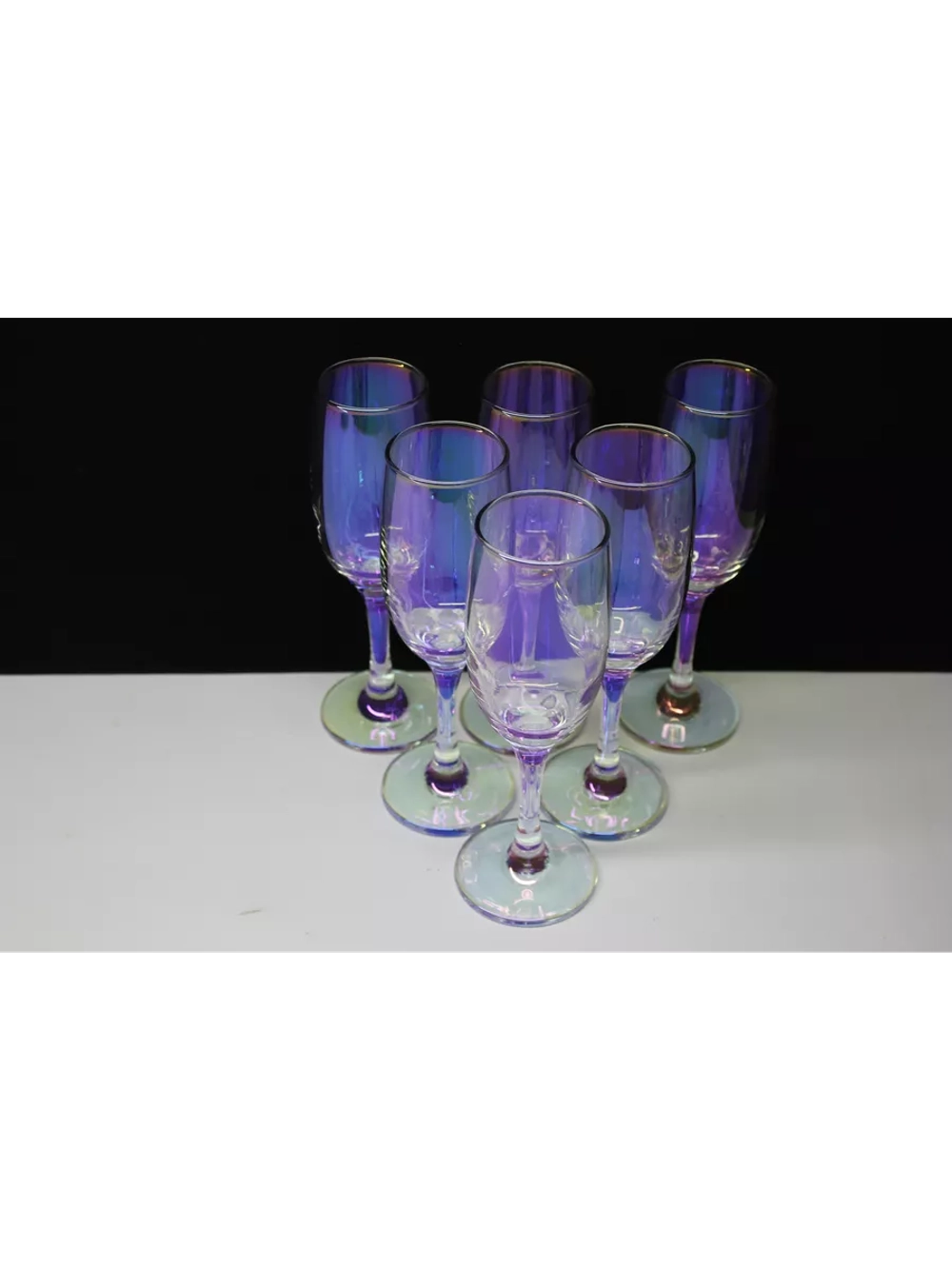Бокалы для шампанского 6 штук Радужная коллекция