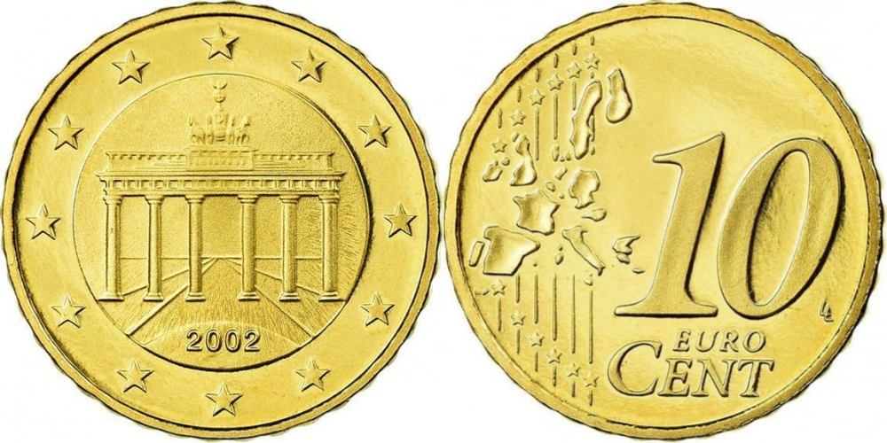 Германия 10 евроцентов, 2002-2006 XF