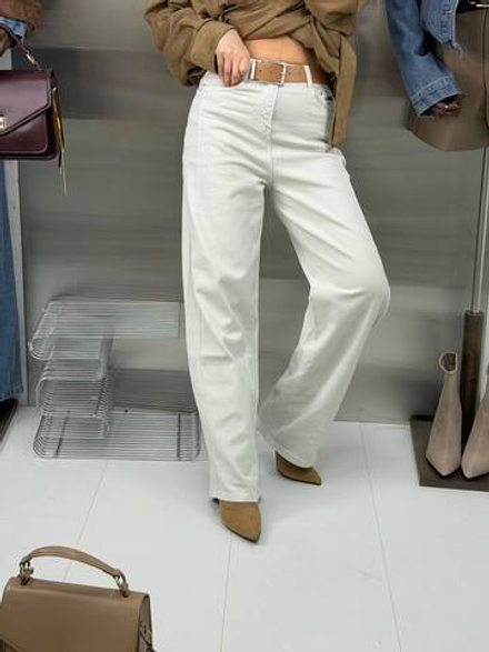 Брюки джинсовые женские арт. 8739-3 цвет "бежевый"