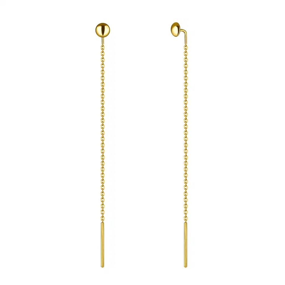 Серьги-протяжки Lente 75, позолота