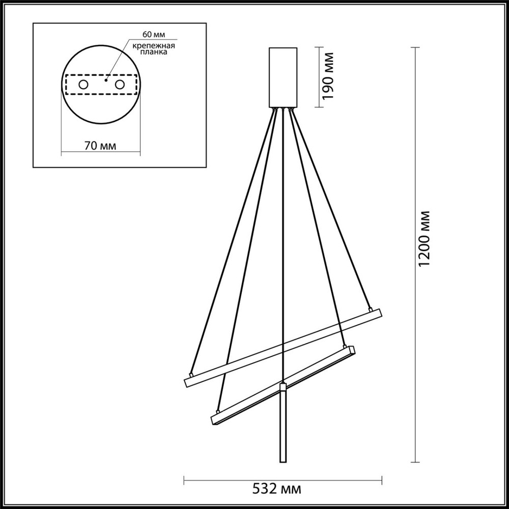 3860/39B ODL Светильник LED 39Вт 3000К 220В IP20 L-VISION