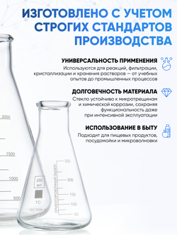 Колба коническая 100 мл, КН-2-100-22 ТС