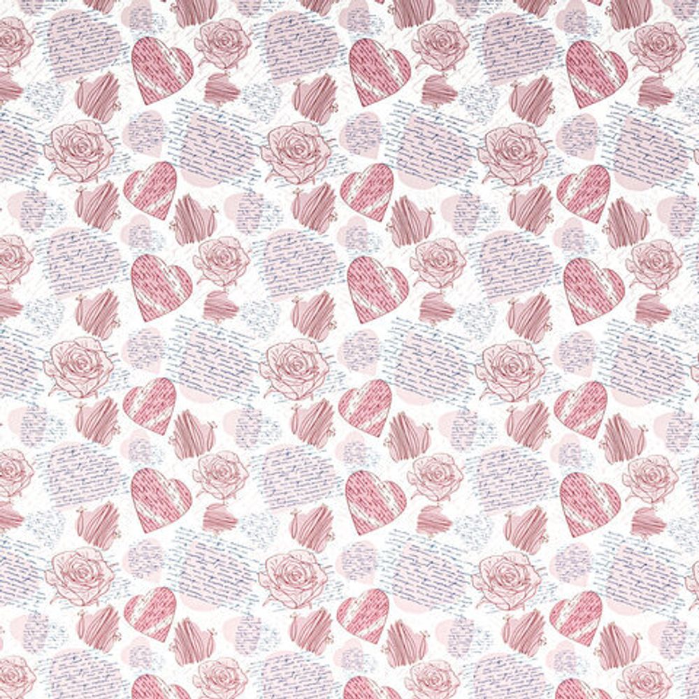 Бумага упаковочная "Love Story", 70x100 см, 10 дизайнов ассорти, ЗОЛОТАЯ СКАЗКА, 591916, 1шт