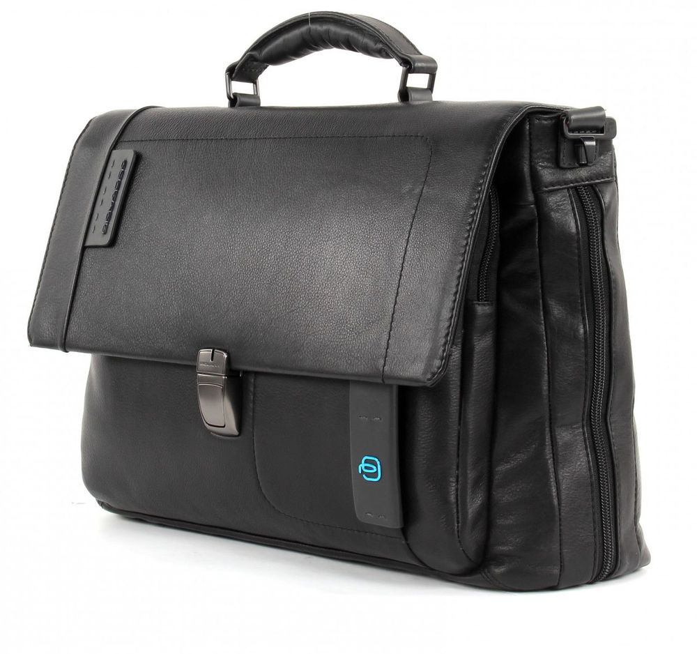 Сумка мужская Piquadro Pulse черная из кожи (CA3111P15/N)