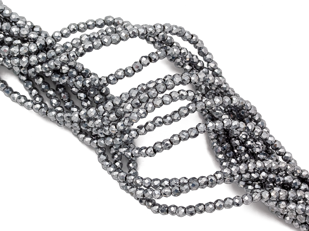 Нить бусин из гематита 2,4мм, огранка