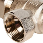 Кран шаровой полнопроходной угловой STOUT - 1" (ВР/НР-американка PN40, Tmax 150°C, ручка-бабочка)