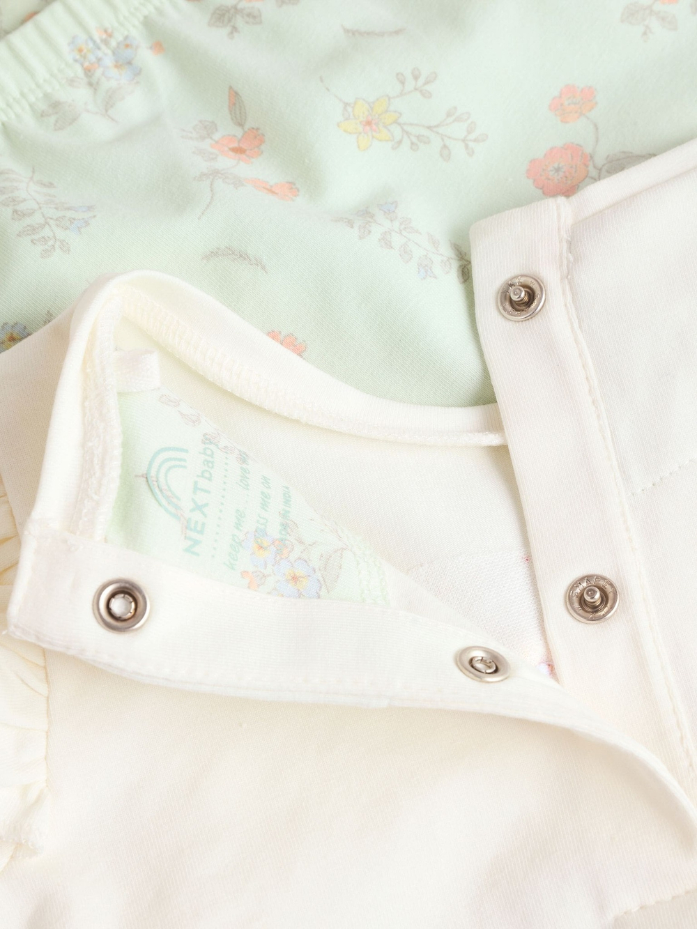 Лонгслив и легинсы в комплекте для малышей Next E66-472, Светло-зеленый, Молочный