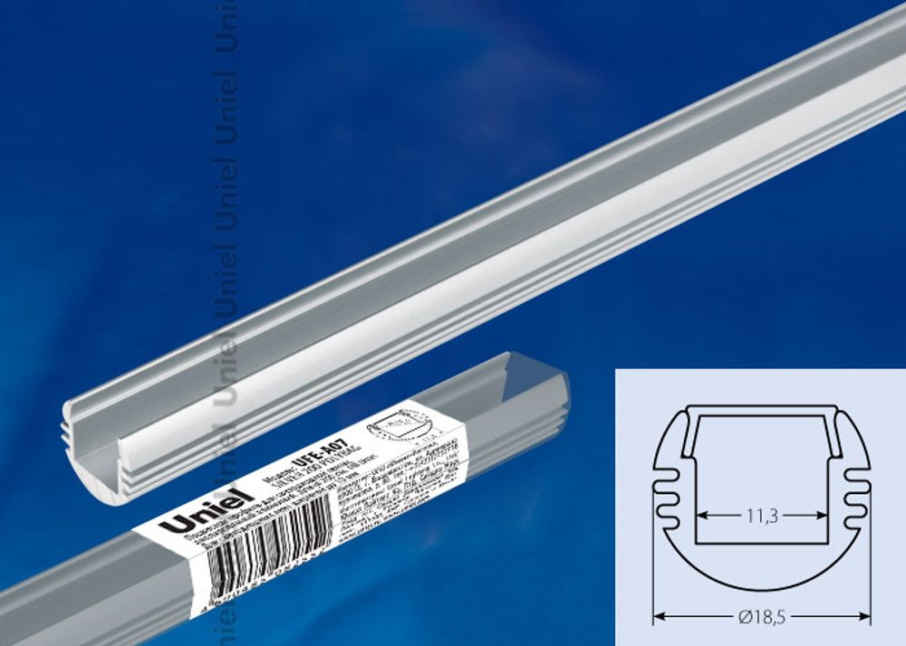 UFE-A07 SILVER 200 POLYBAG Подвесной профиль для светодиодной ленты, анодированный алюминий. Длина 200 см. ТМ Uniel
