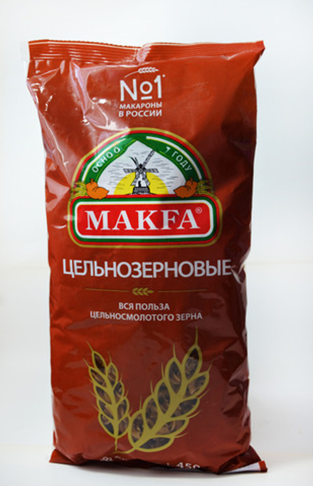 Макароны МАКФА Спирали цельнозерновые 450г
